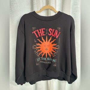 FARM Rio Black Sweatshirt with Tarot inspired Orange Sun Design